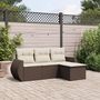 Voir la diapositive 1 : VIDAXL Salon de jardin 4 pcs avec coussins marron resine tressee