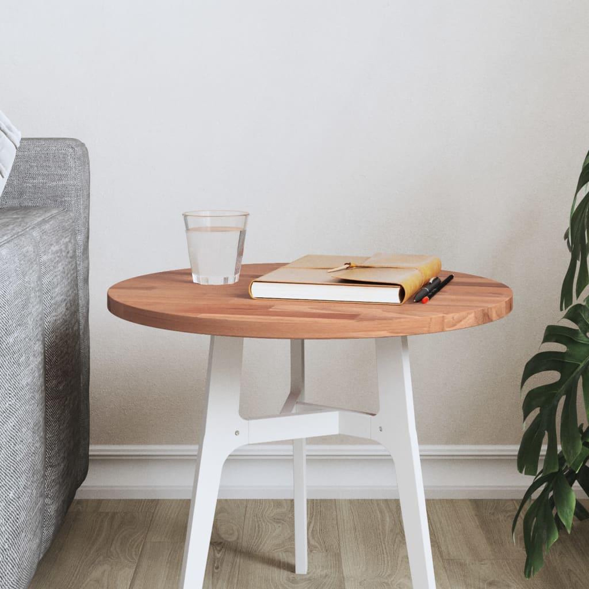 VIDAXL Dessus de table Ø40x1,5 cm rond bois massif de hetre