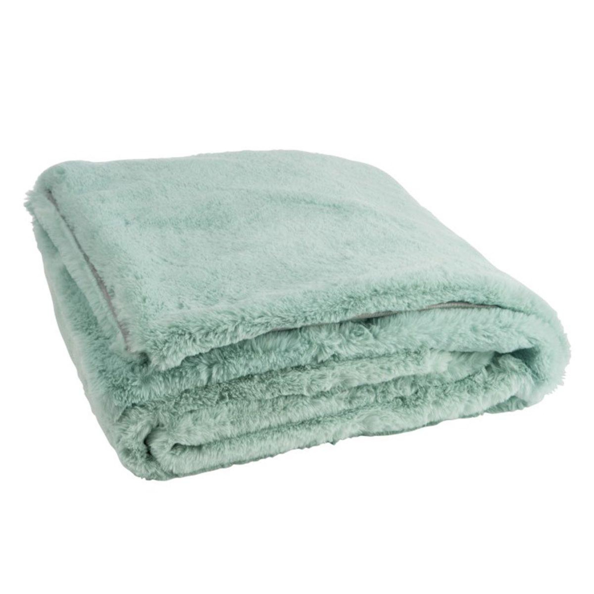 Voir la diapositive 1 : J-LINE Plaid imitation fourrure  cutie  130x180cm menthe