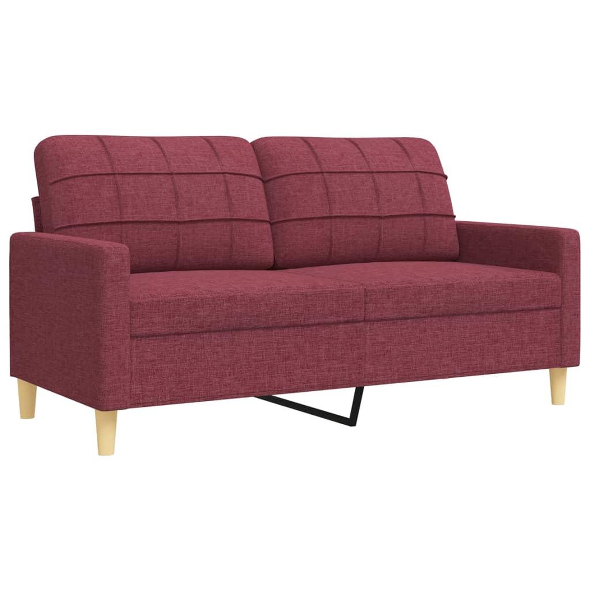 Voir la diapositive 5 : VIDAXL Ensemble de canapes 4 pcs avec repose-pied rouge bordeaux tissu