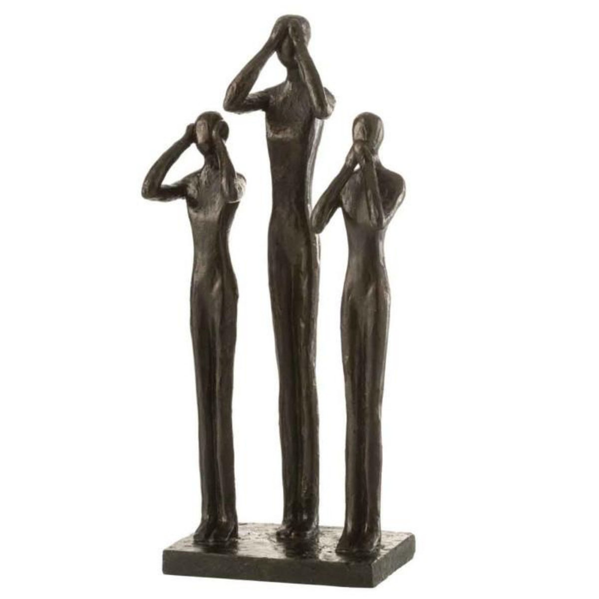 Paris Prix Statuette Déco  3 Personnes Debout  41cm Marron