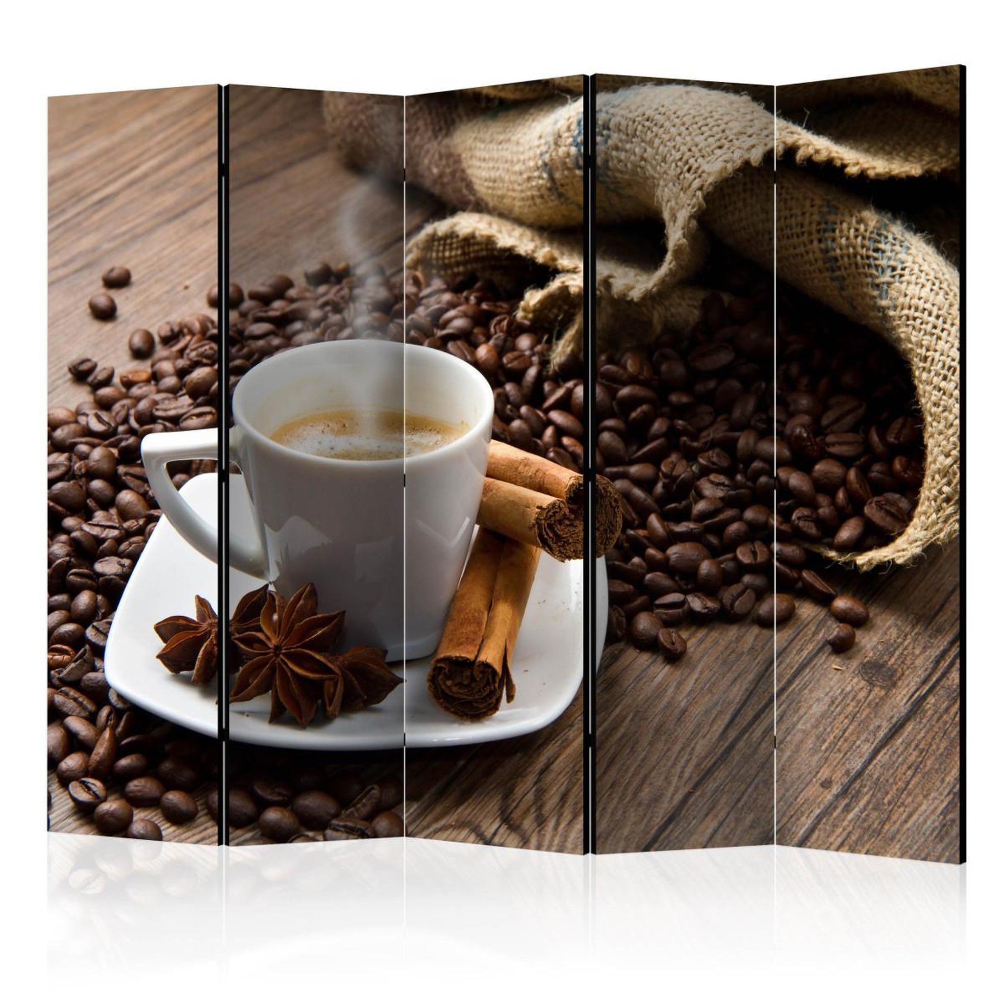 Paris Prix Paravent 5 volets  star anise coffee  172x225cm