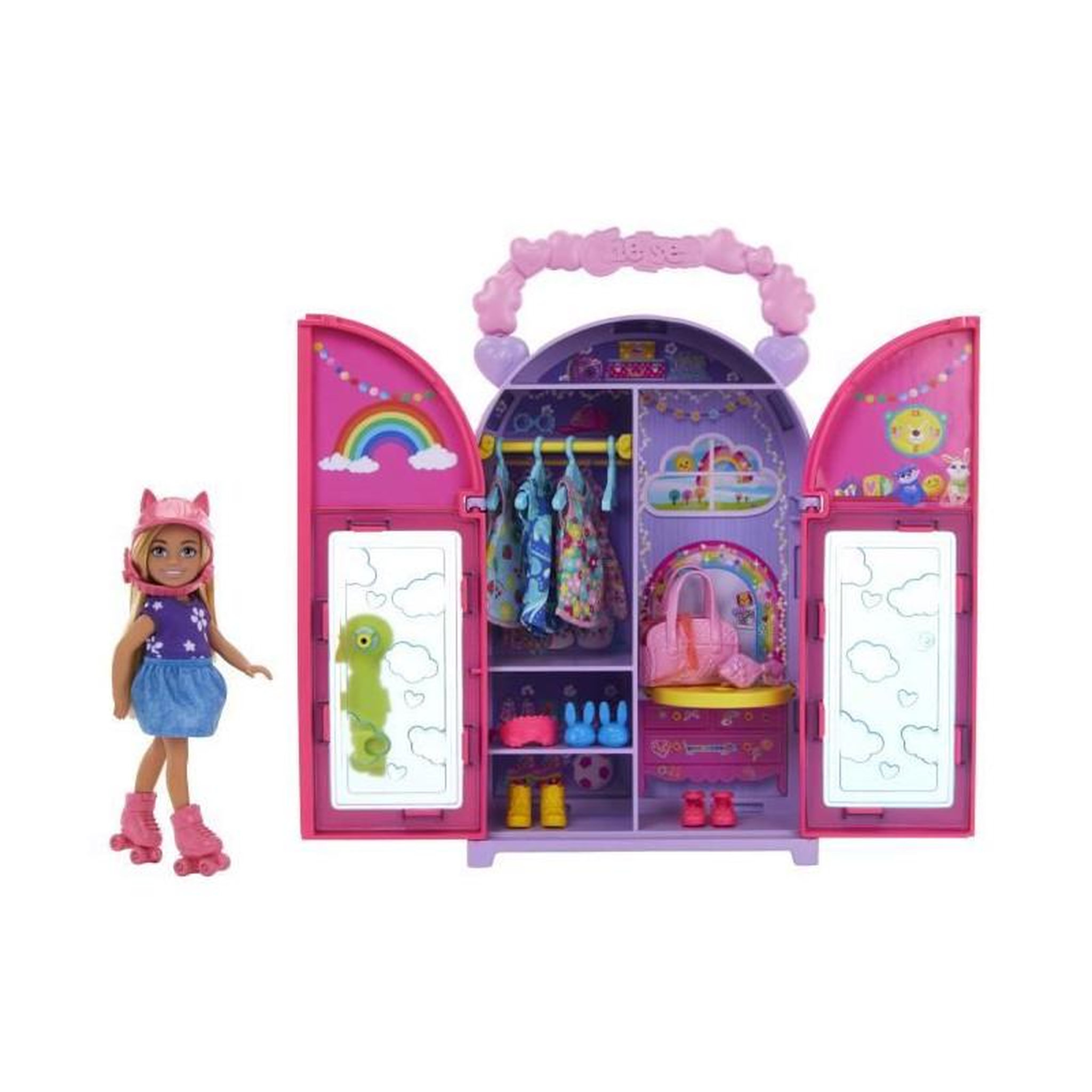 BARBIE Barbie-Poupée et Dressing Chelsea-Coffret vetements et accessoires HXN03
