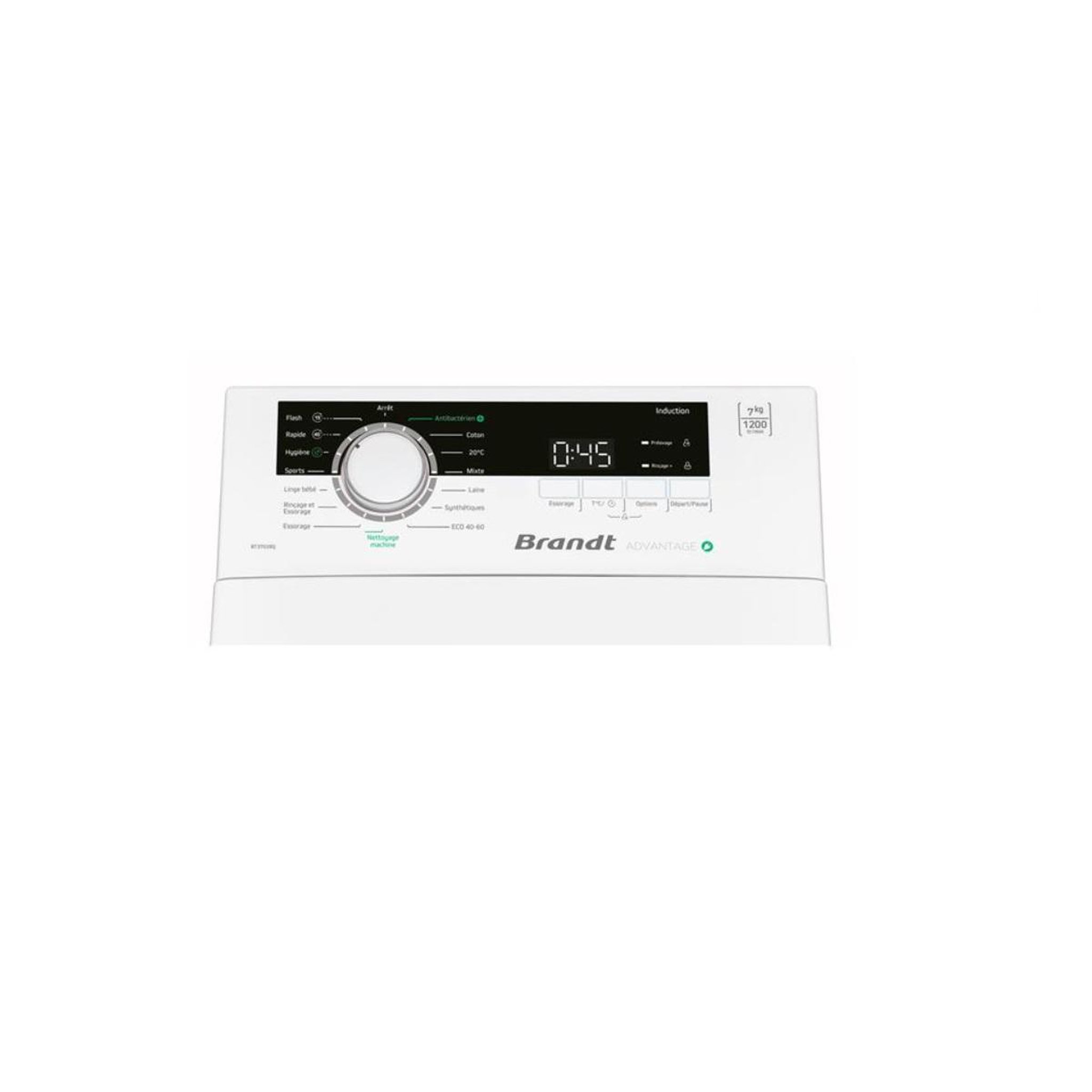 Voir la diapositive 6 : BRANDT Lave-linge top 7kg 1200 tours/min - bt37028q