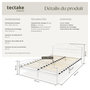 Voir la diapositive 6 : tectake Lit design moderne avec sommier avec Cadre en Acier solide blanc/blanc