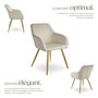 Voir la diapositive 3 : tectake Chaise rembourrée aspect velours crème/or Lot de 6