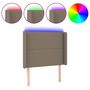 Voir la diapositive 2 : VIDAXL Tete de lit a LED Taupe 103x16x118/128 cm Tissu