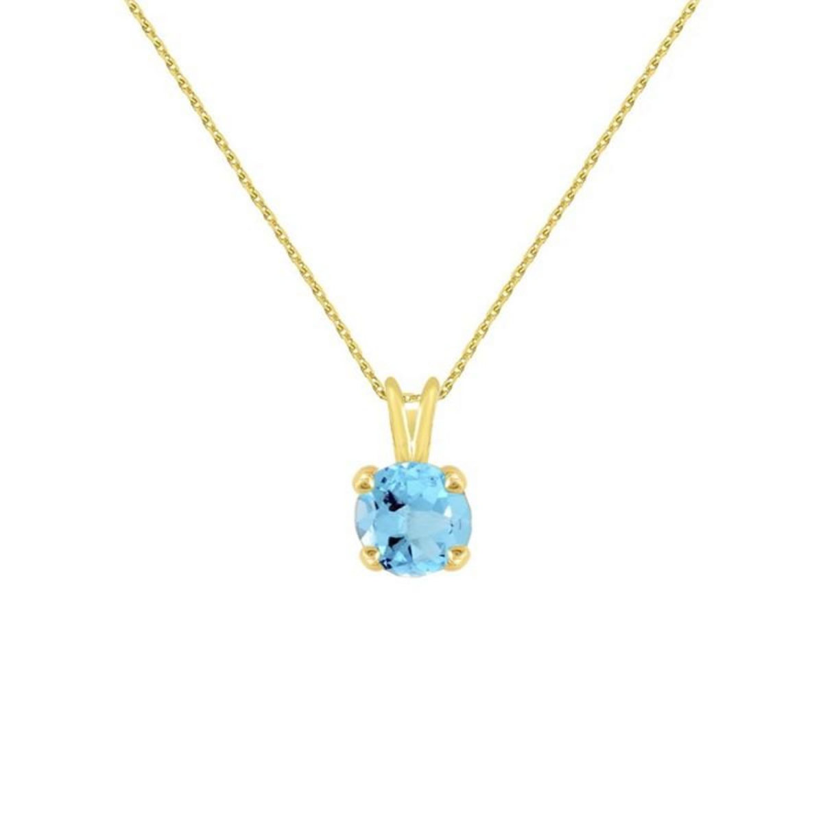L'ATELIER D'AZUR Collier - Pendentif Or Jaune Topaze Bleue Ronde - Femme