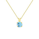 L'ATELIER D'AZUR Collier - Pendentif Or Jaune Topaze Bleue Ronde - Femme
