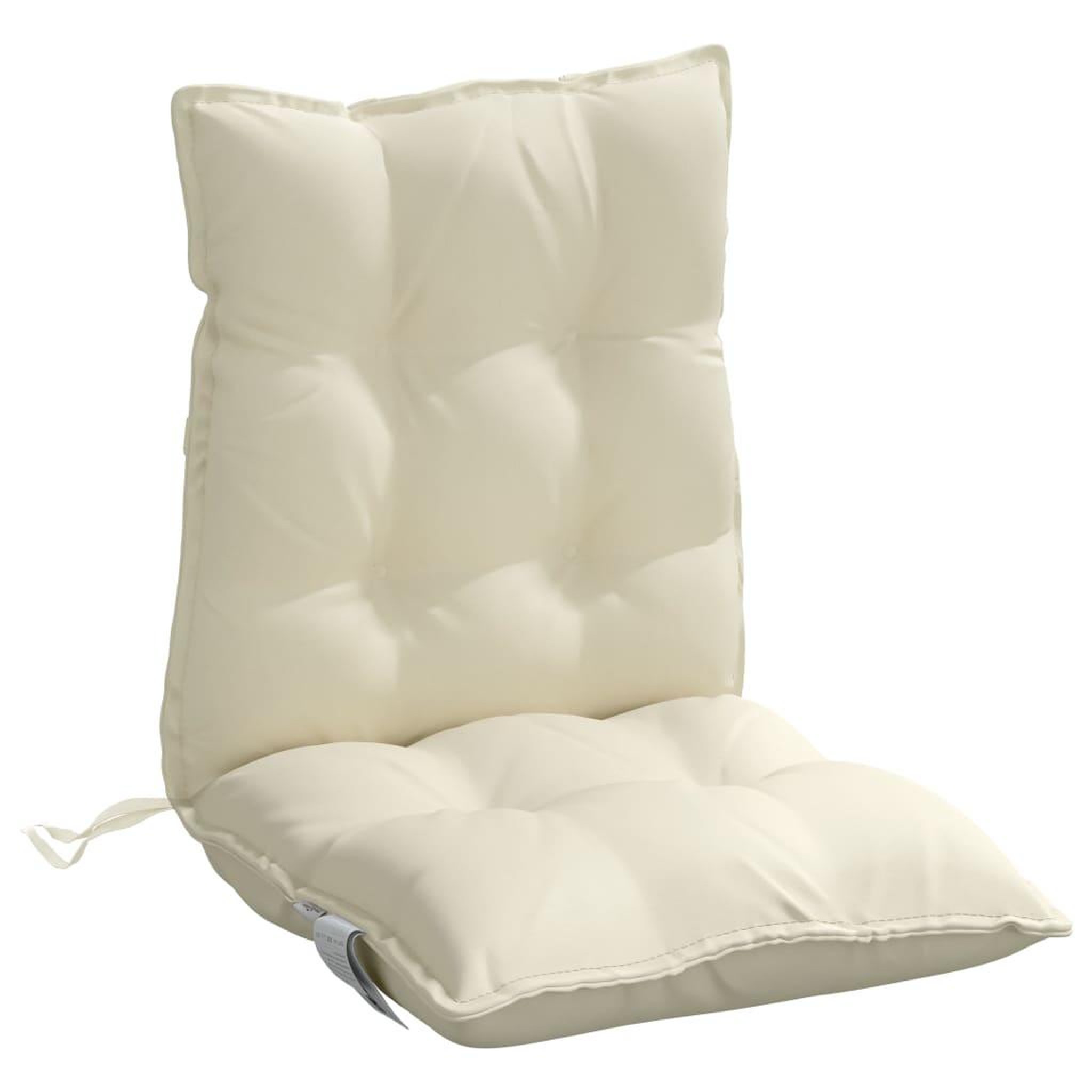 Voir la diapositive 5 : VIDAXL Coussins de chaise a dossier bas lot de 4 creme tissu oxford