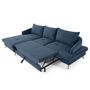 Voir la diapositive 2 : LISA DESIGN Ninon - canapé d'angle gauche 4 places convertible avec coffre en tissu texturé