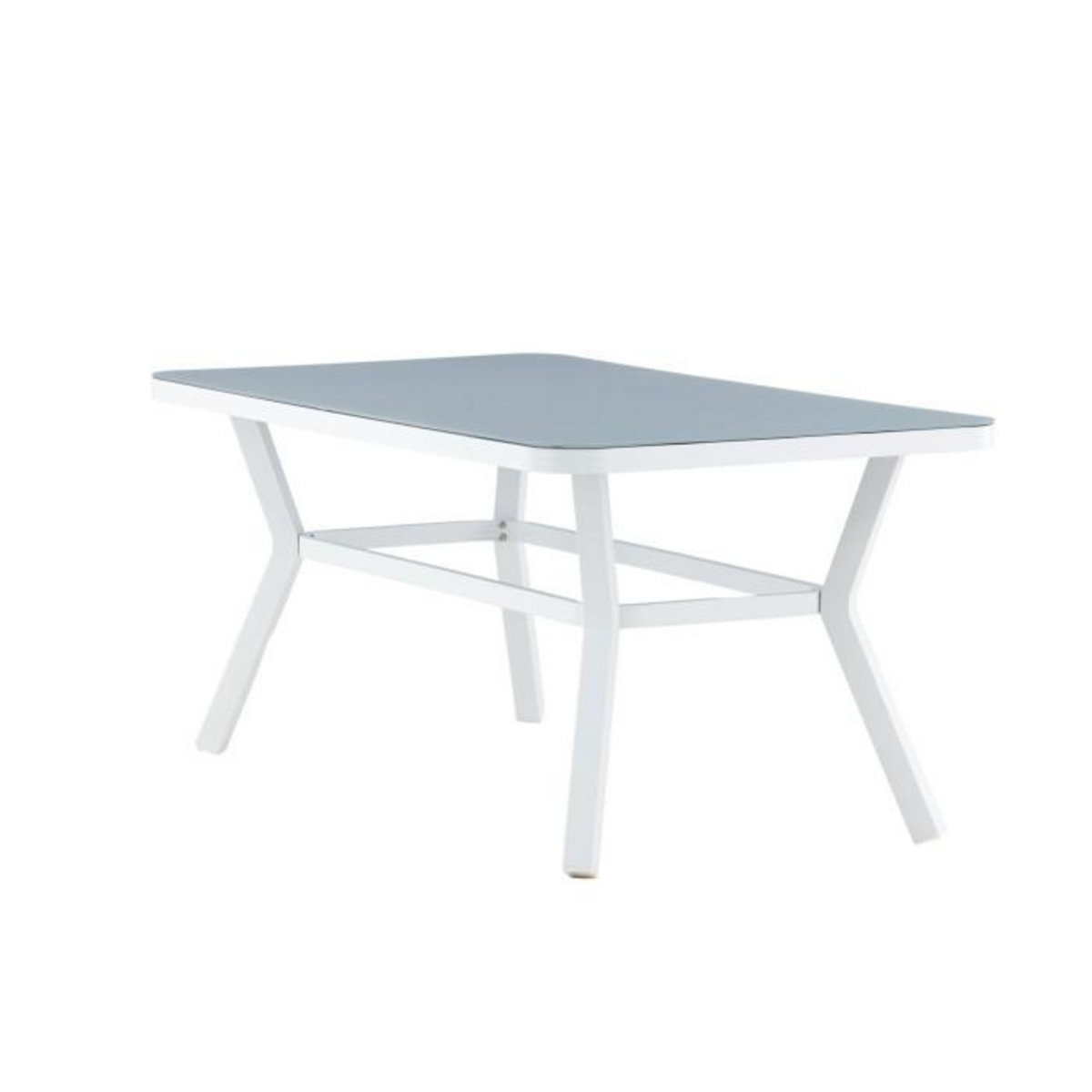 Paris Prix Table de Jardin  Virya  160cm Blanc & Gris