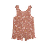 Petit Béguin Combishort bébé en gaze de coton Arizona. Coloris disponibles : Orange