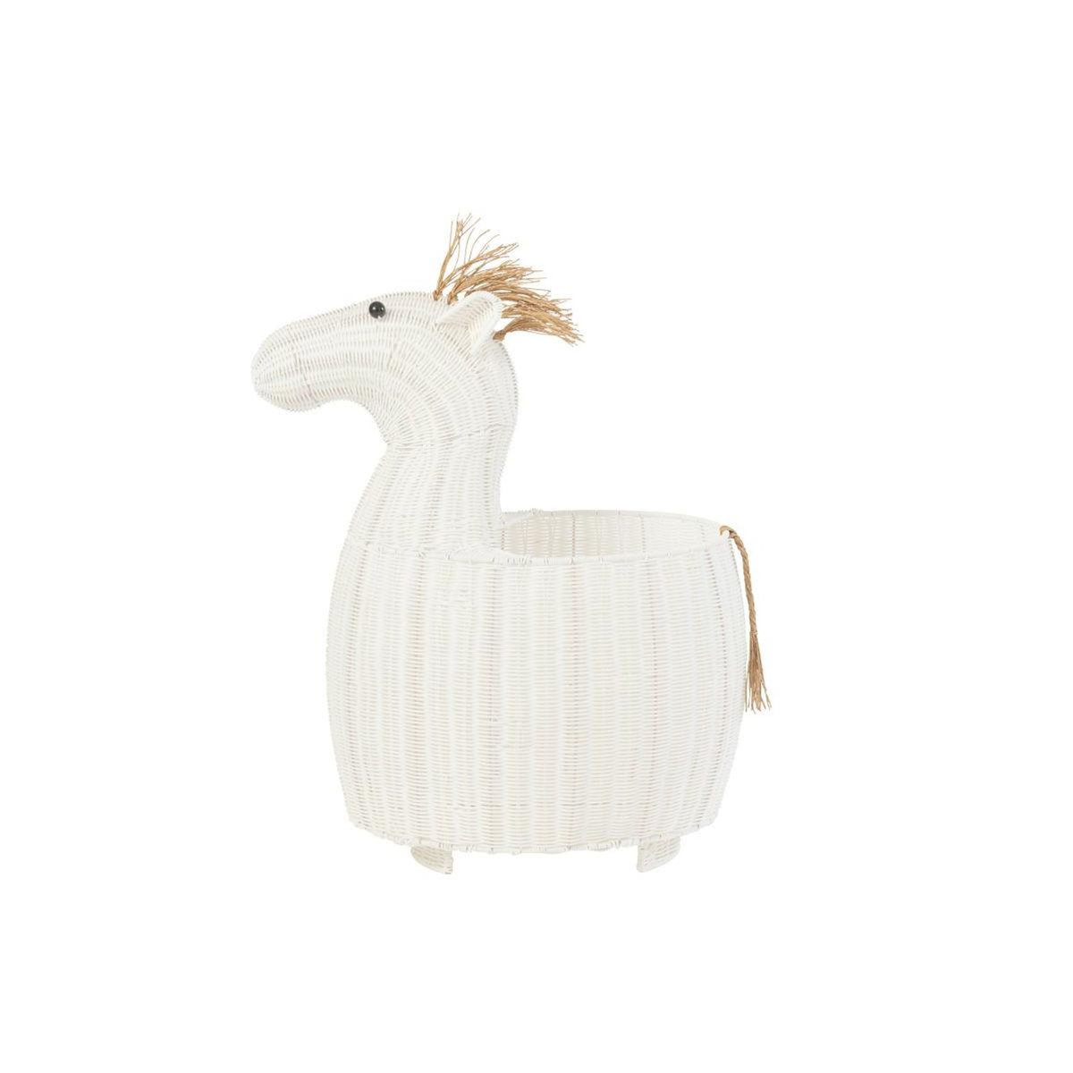 Paris Prix Panier de Rangement Enfant  Cheval  79cm Blanc