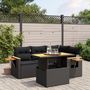 Voir la diapositive 1 : VIDAXL Salon de jardin 5 pcs avec coussins noir resine tressee