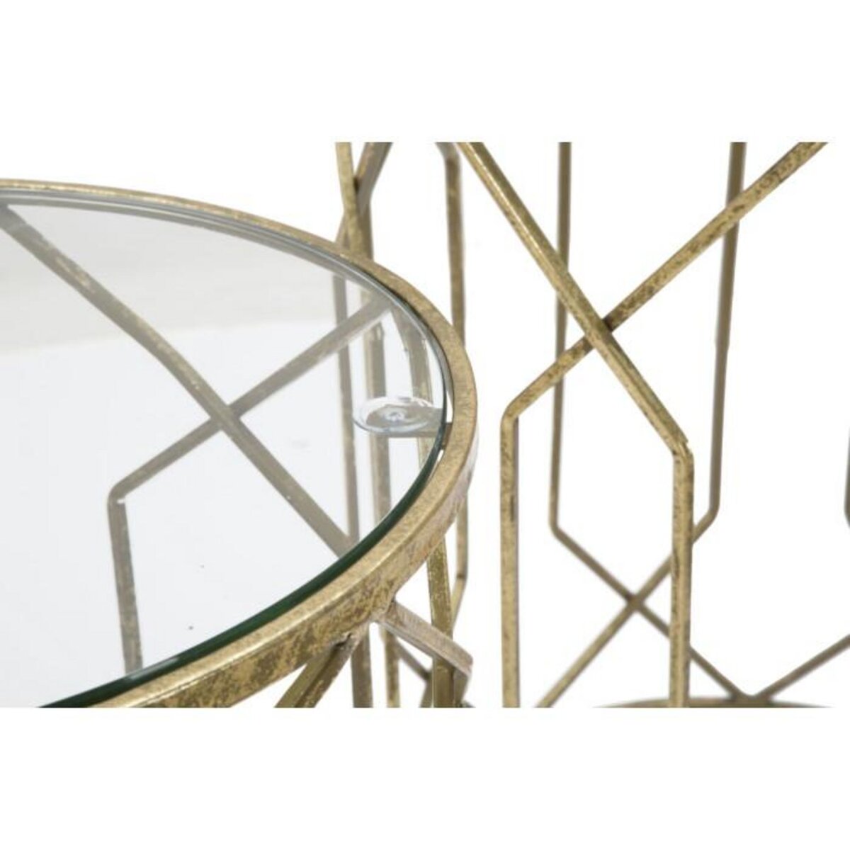 Paris Prix Lot de 2 Tables d'Appoint  Tunis  53cm Or