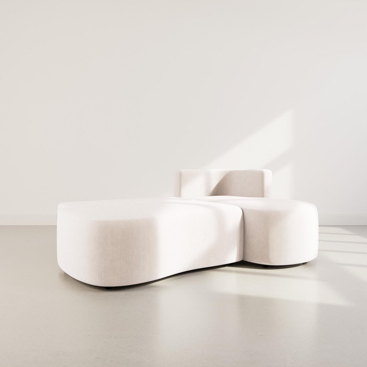 LISA DESIGN Mahina - canapé d'angle droit 4 places convertible avec coffre en velours côtelé