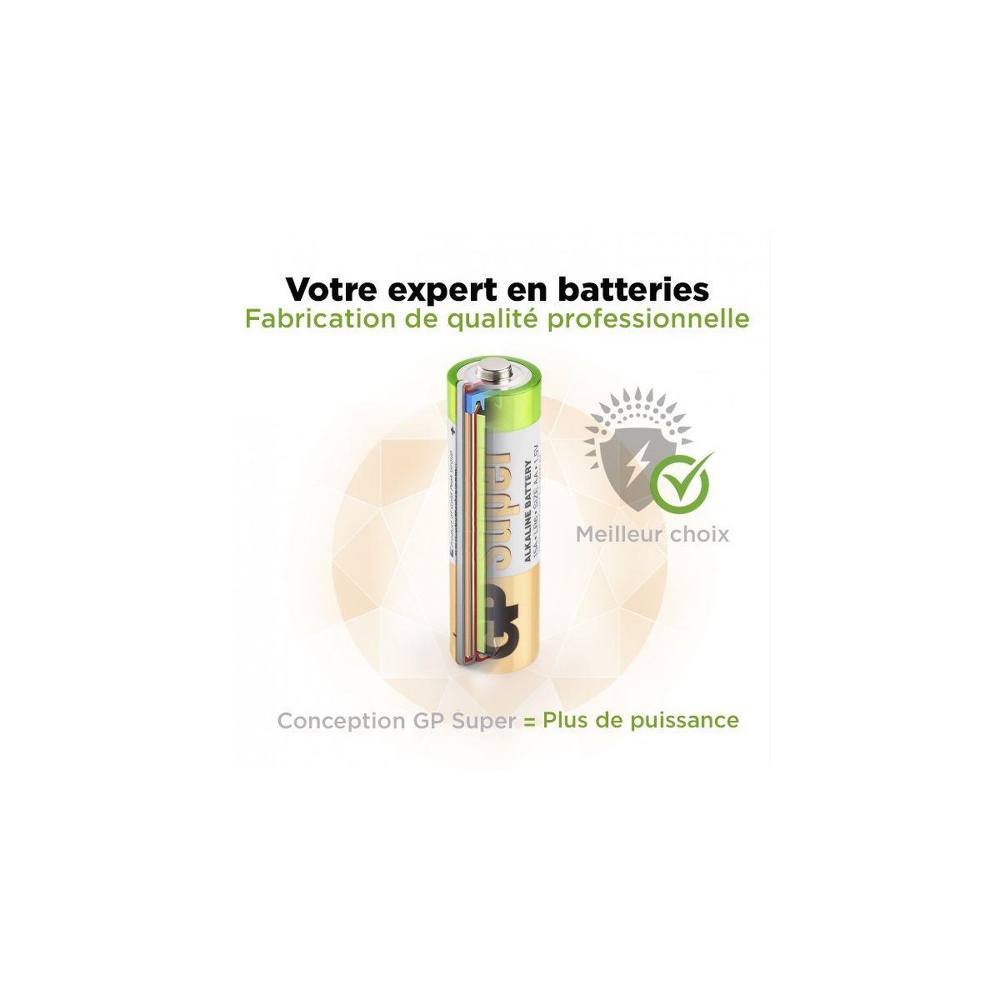 Voir la diapositive 3 : GP BATTERIES Pile Pack de 40 piles Super Alcaline AA/LR06
