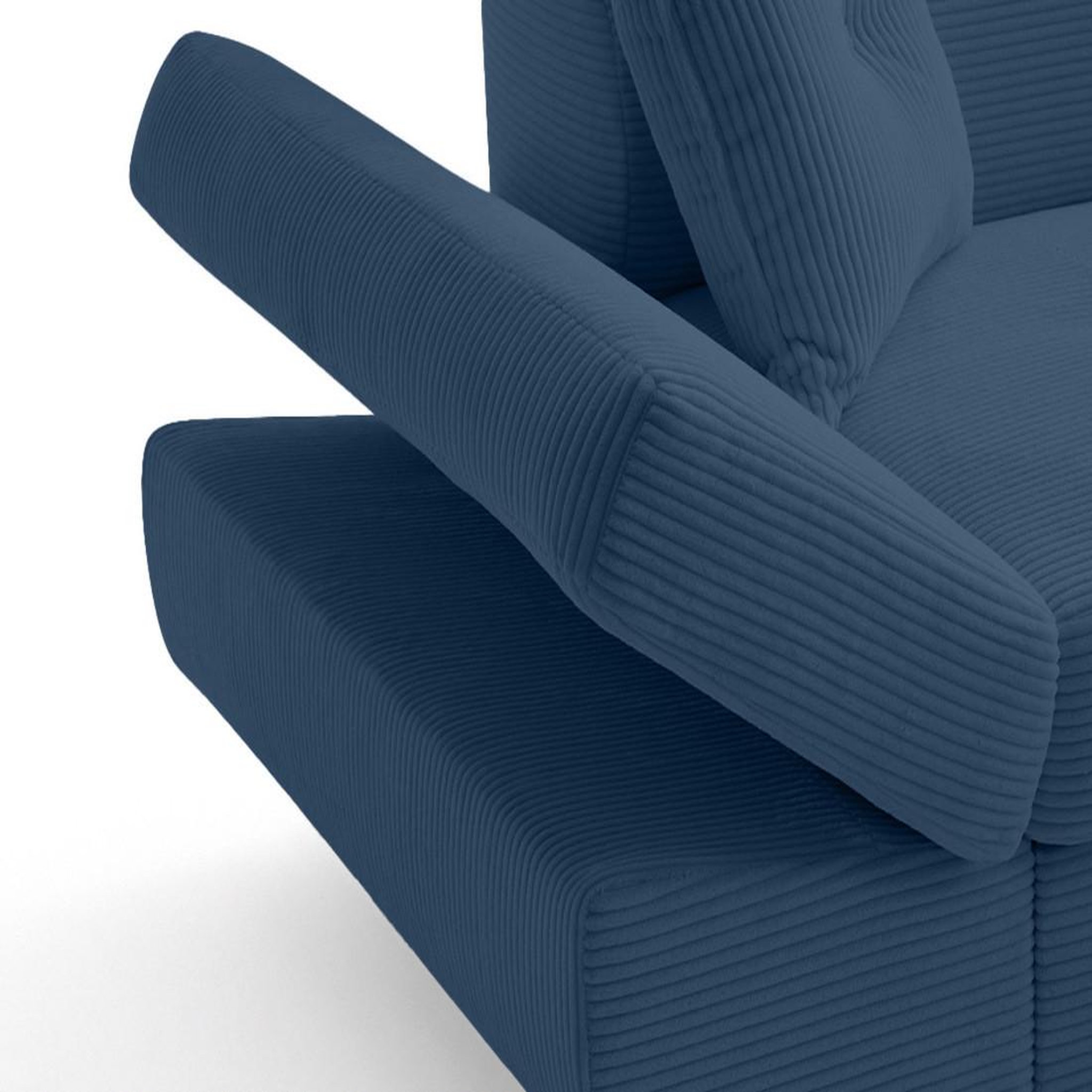 Voir la diapositive 4 : BEST MOBILIER Lisbona - canapé d'angle droit 5 places convertible avec têtières en velours côtelé