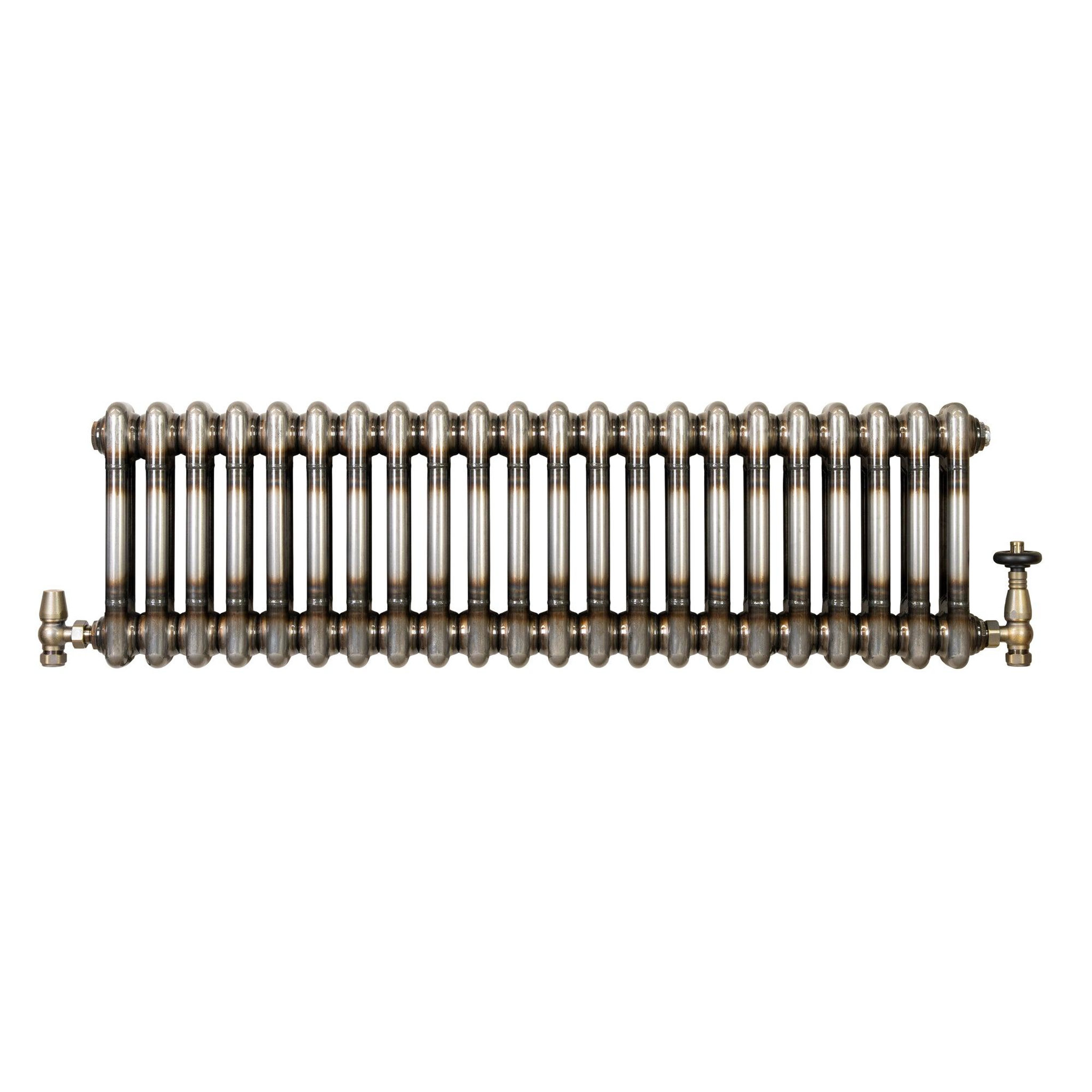 Voir la diapositive 2 : MONSTERSHOP Radiateur traditionnel à 2 colonnes & vannes - 300 x 1010 mm - métal brut