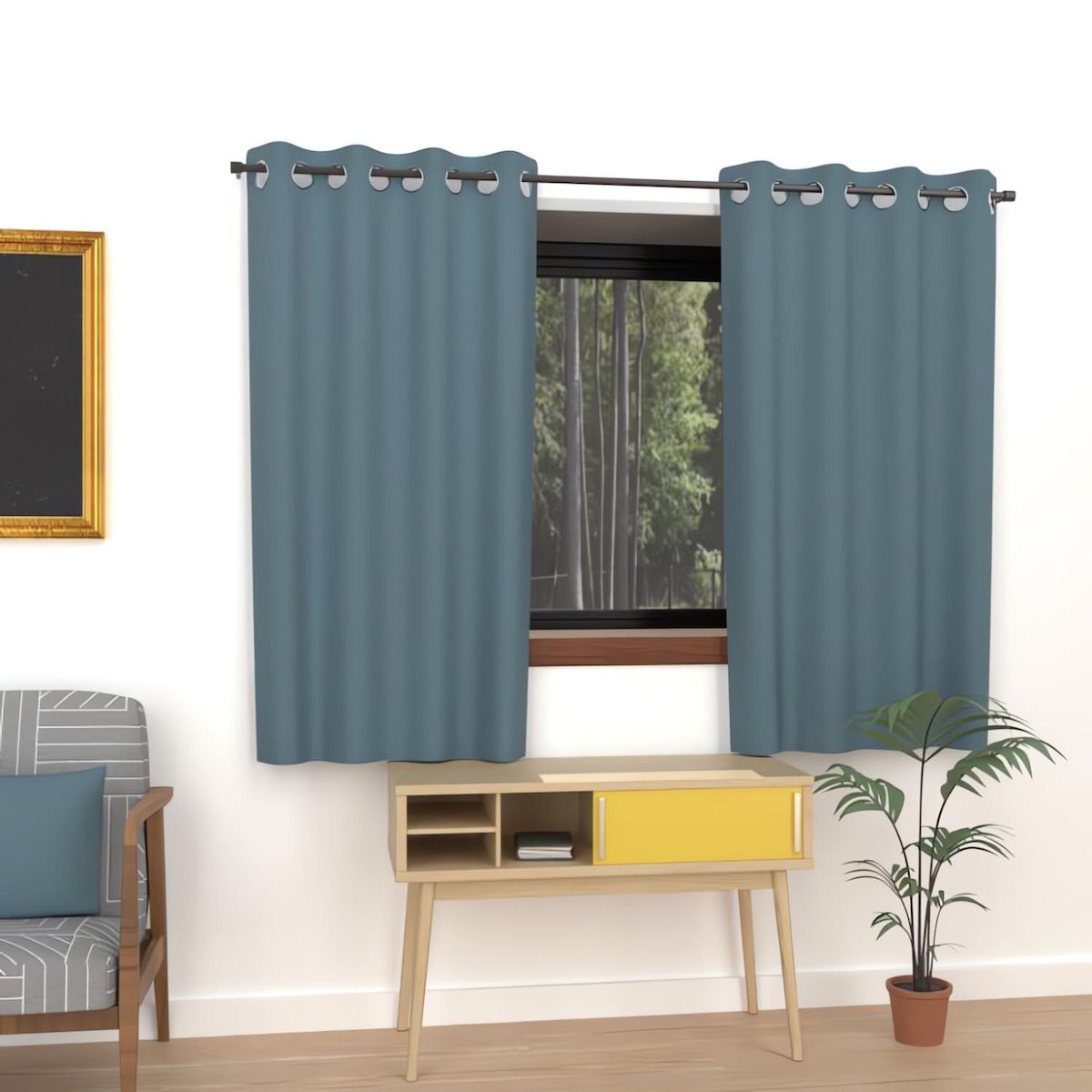 SOLEIL D'OCRE Rideau uni à oeillets infroissable ALIX, par Soleil d'ocre