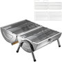 Voir la diapositive 4 : tectake Barbecue portable pliable avec double surface de cuisson argent