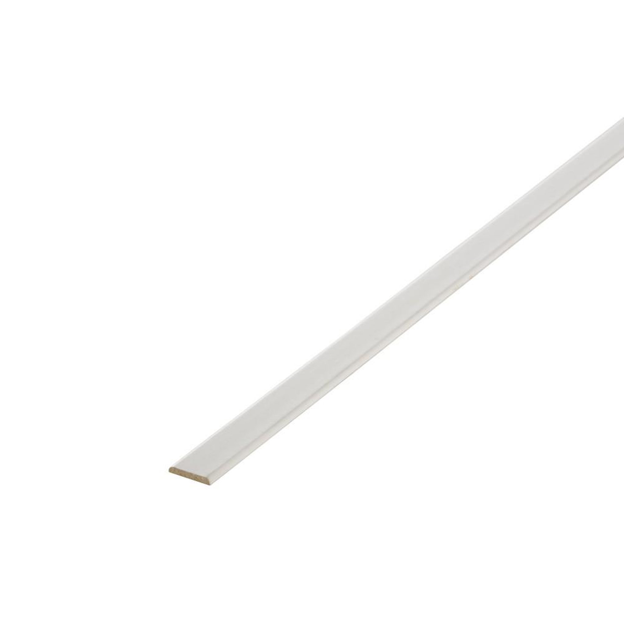 CENTRALE BRICO Champlat médium (MDF) 2 arrondis blanc, 4 x 28 mm, L. 2.44 m