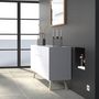 Voir la diapositive 3 : Bahut scandinave 3 portes 1 tiroir L180xP42xH80cm SNOW