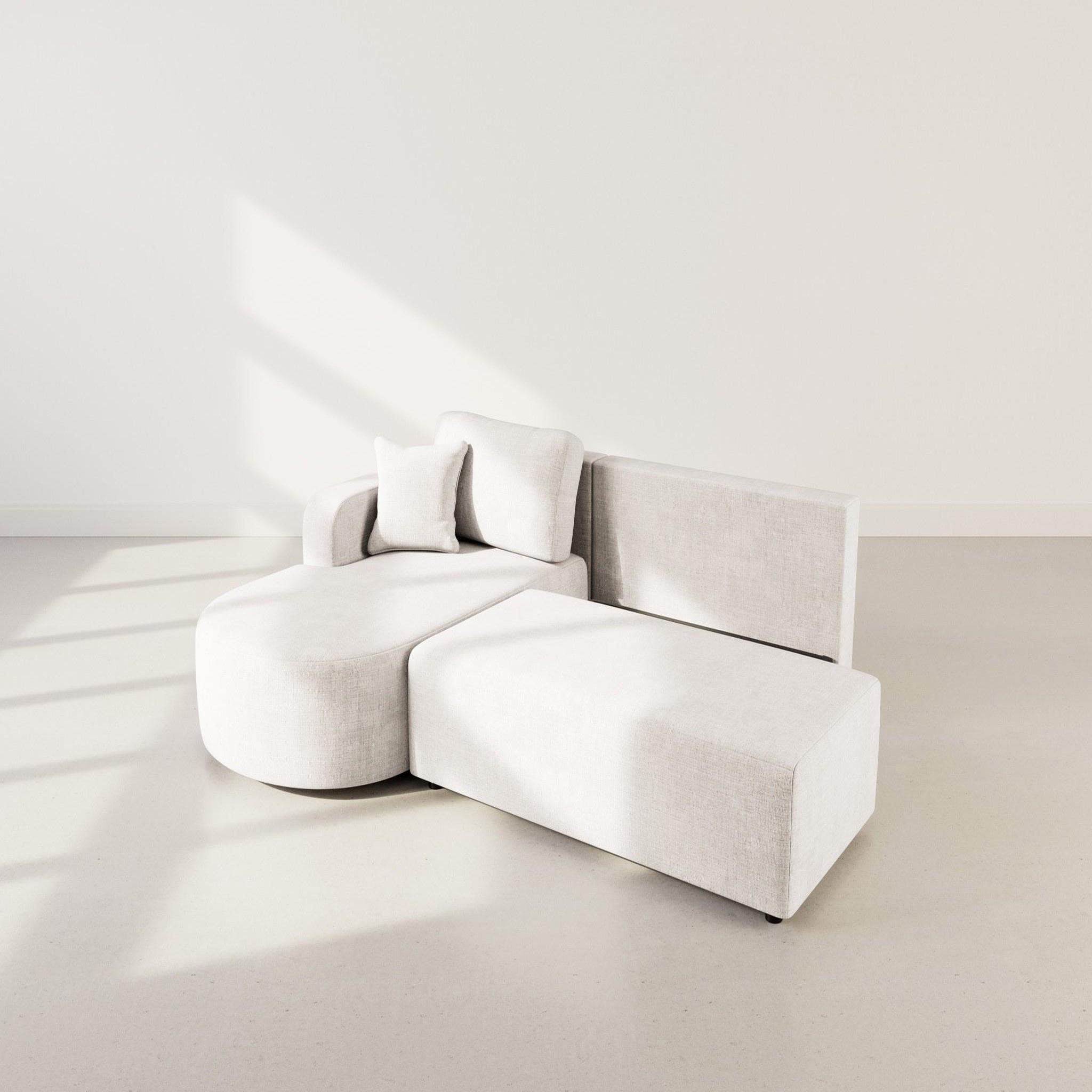 Voir la diapositive 3 : BEST MOBILIER Miro - canapé d'angle gauche 4 places convertible avec coffre en velours texturé