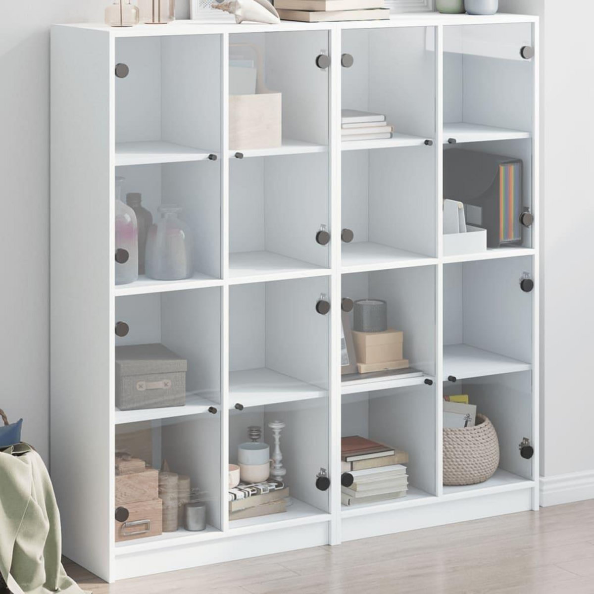 VIDAXL Bibliotheque avec portes blanc 136x37x142 cm bois d'ingenierie