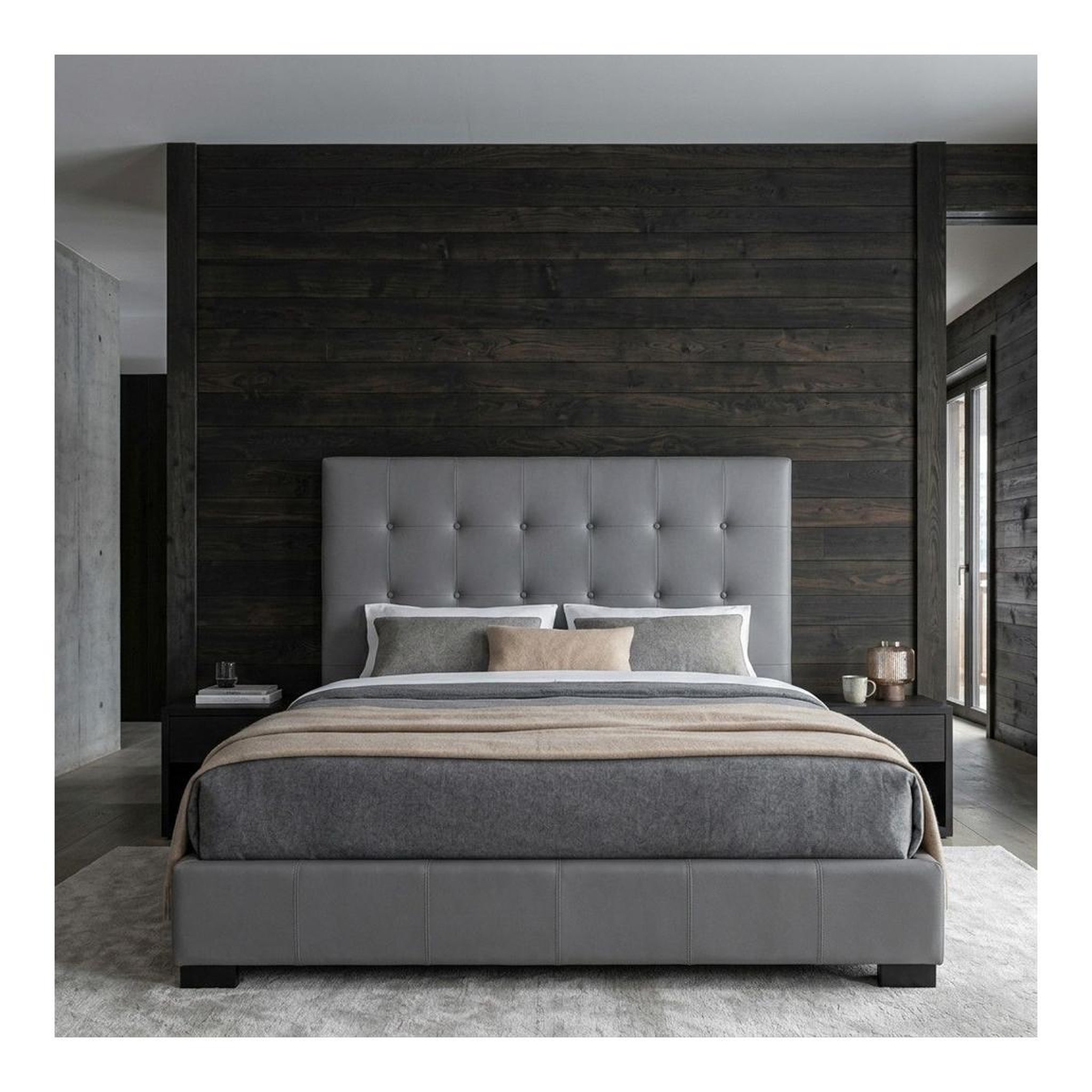 Voir la diapositive 3 : Paris Prix Tête de Lit Capitonnée  Amor  140cm Gris