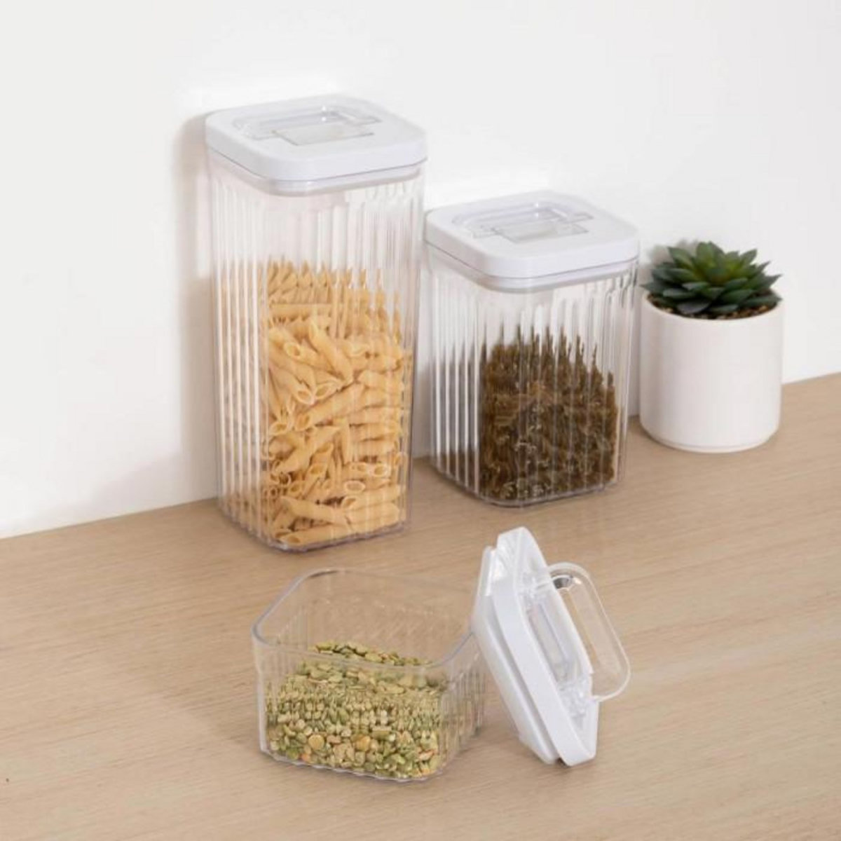 FIVE Lot de 3 Boîtes de Conservation  Streaks  22cm Transparent