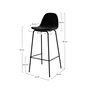 Voir la diapositive 4 : Rendez vous déco Lot de 2 chaises de bar en velours noir 75 cm-Henrik