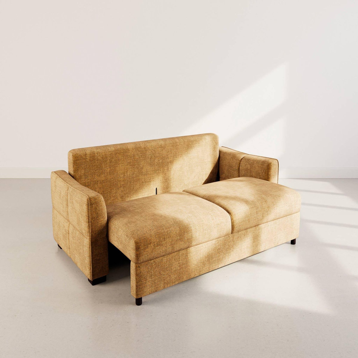 BEST MOBILIER Anatole - canapé droit 3 places convertible avec coffre en velours texturé