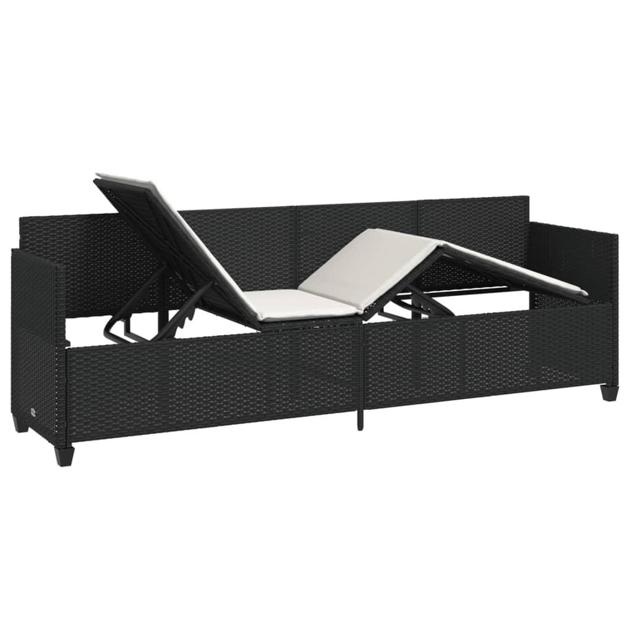 Voir la diapositive 4 : VIDAXL Chaise longue avec coussins noir resine tressee