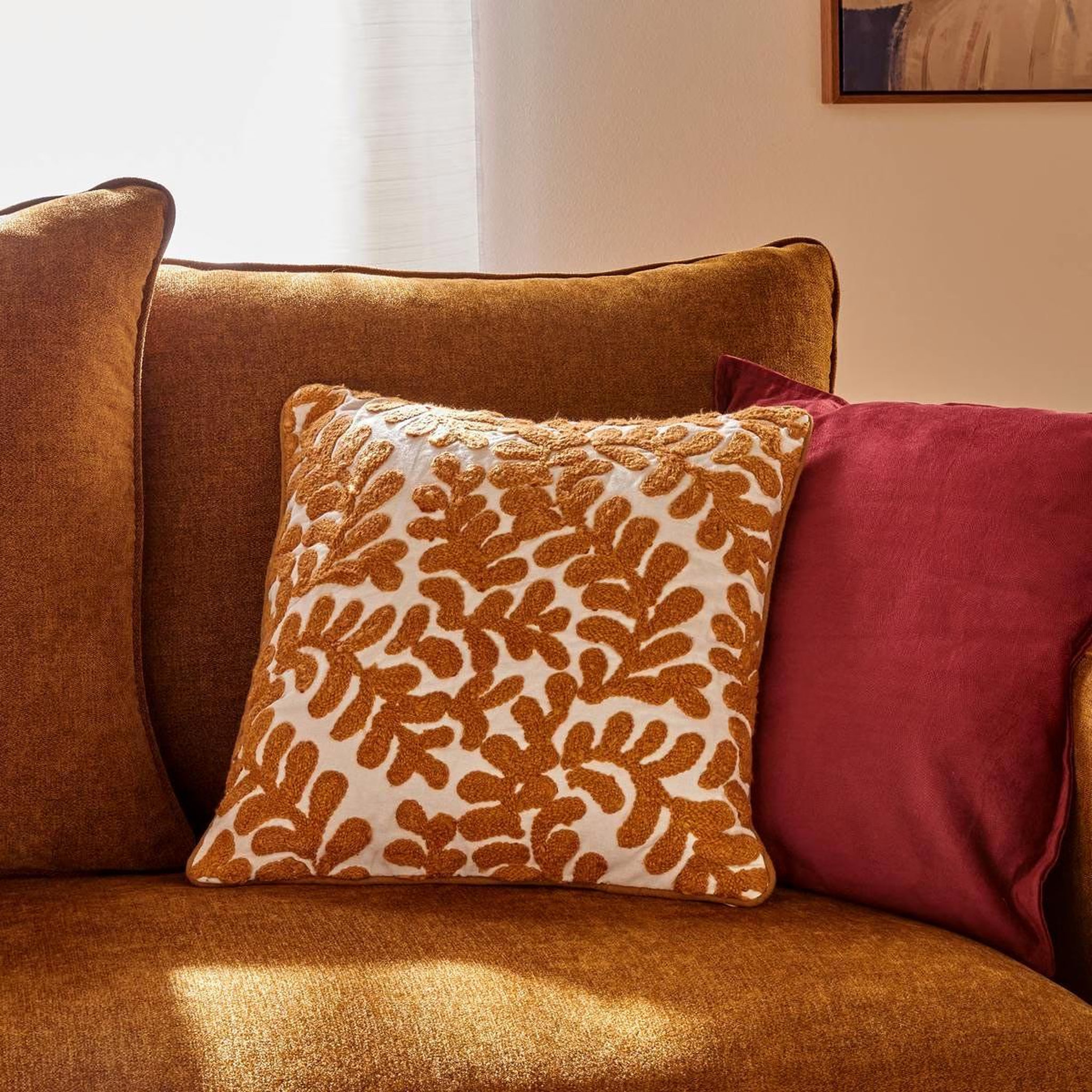 Voir la diapositive 3 : ATMOSPHERA Housse de coussin  sienna  40x40cm camel