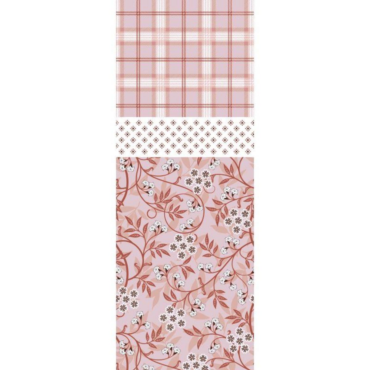 UNIVERS DECOR Pack complet housse de couette réversible pour lit 140 x 190 cm Liberty rose