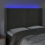 Voir la diapositive 4 : VIDAXL Tete de lit a LED Gris fonce 147x16x118/128 cm Velours