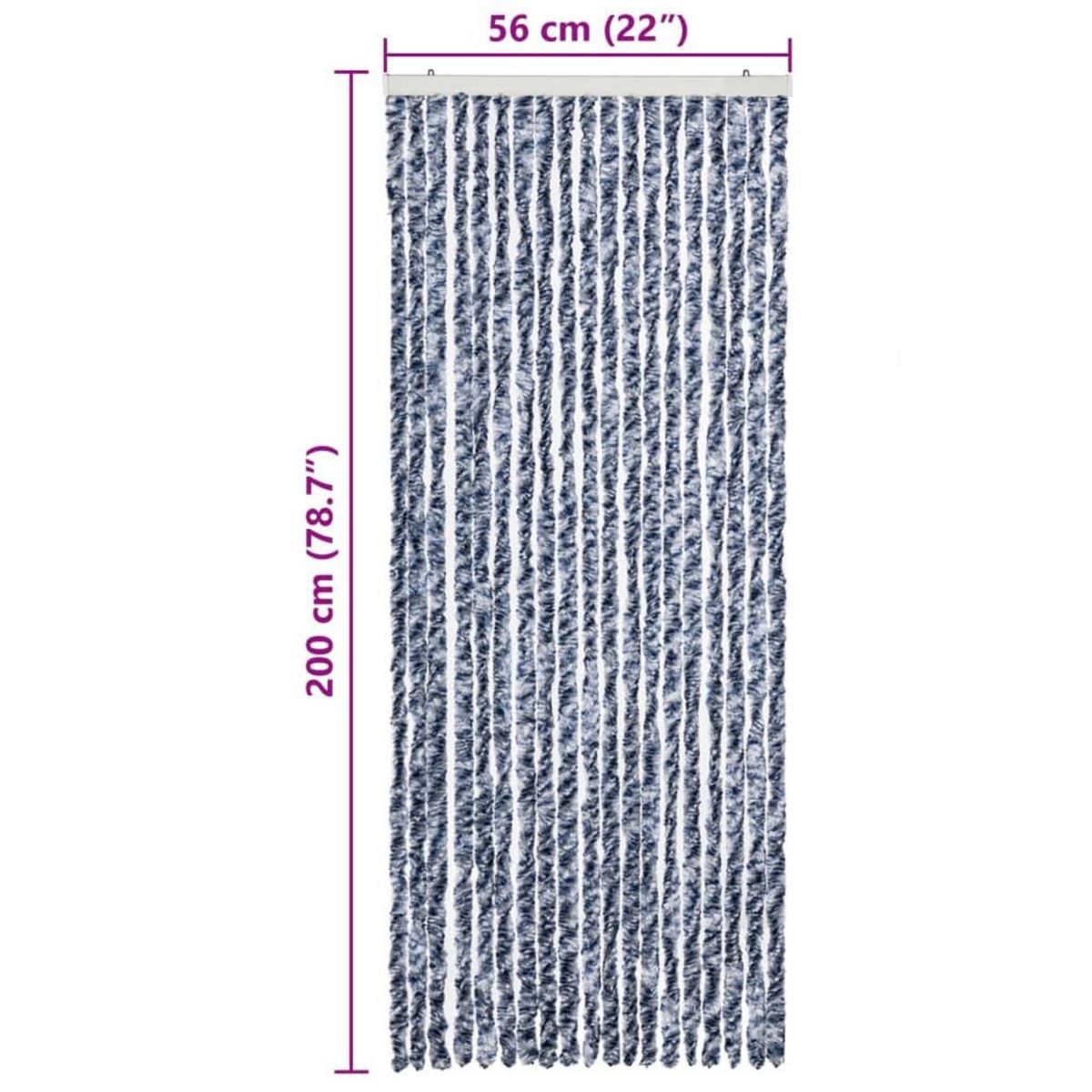 VIDAXL Moustiquaire Bleu et blanc 56x200 cm Chenille