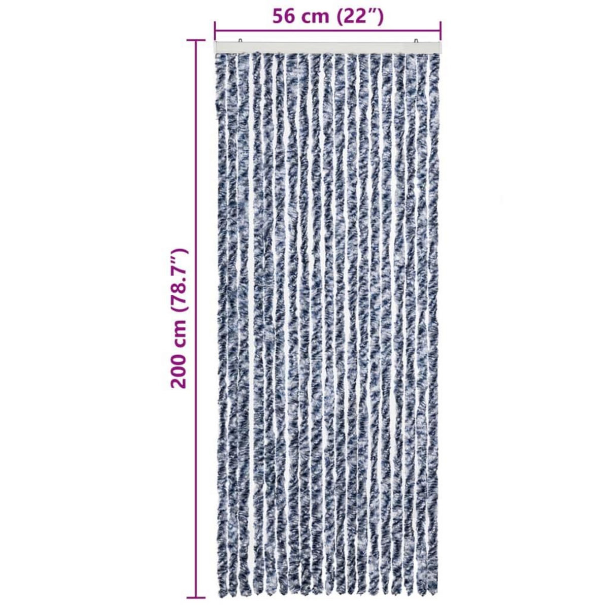 VIDAXL Moustiquaire Bleu et blanc 56x200 cm Chenille