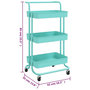 Voir la diapositive 6 : VIDAXL Chariot de cuisine 3 niveaux Turquoise 42x35x85 cm Fer et ABS