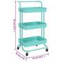Voir la diapositive 6 : VIDAXL Chariot de cuisine 3 niveaux Turquoise 42x35x85 cm Fer et ABS