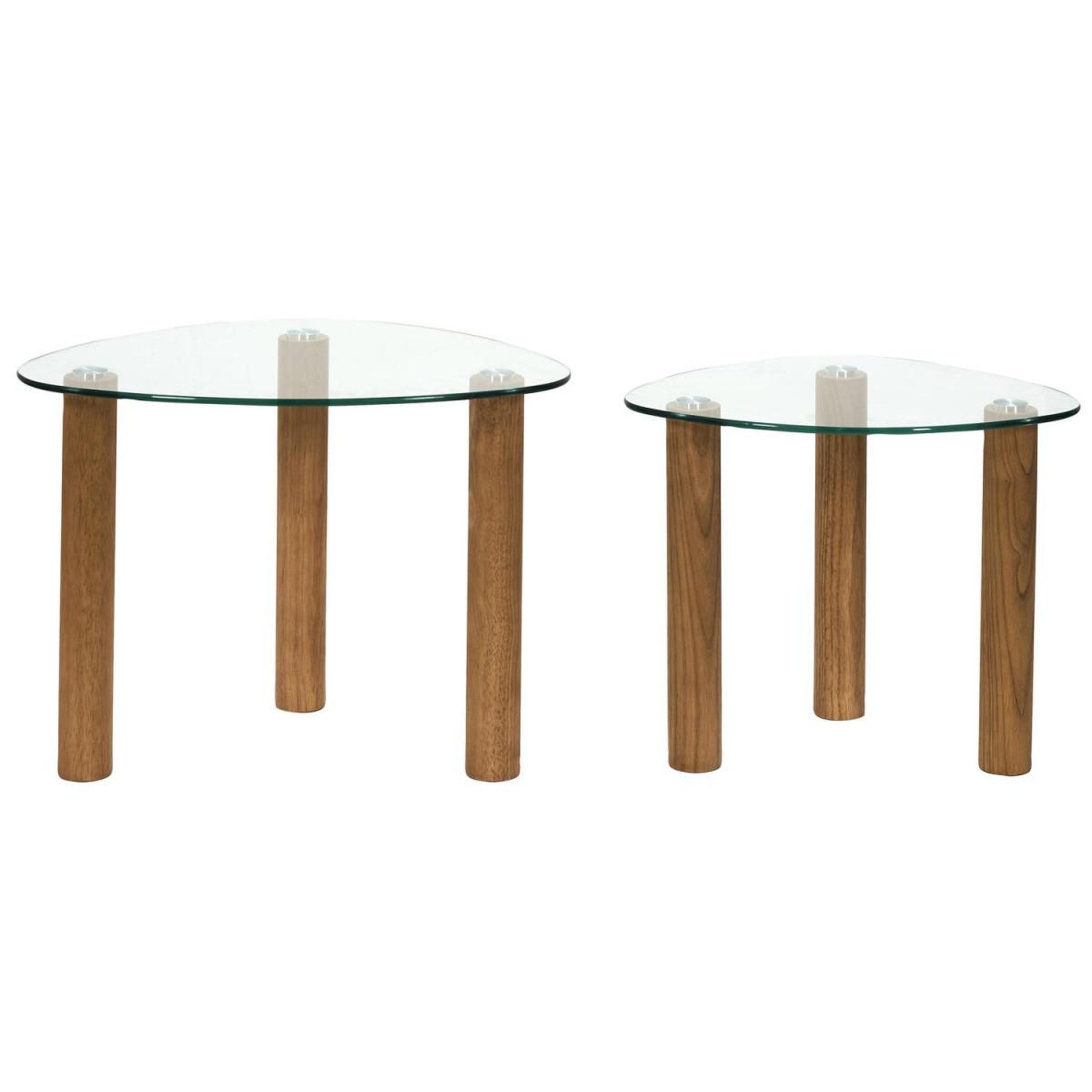 Voir la diapositive 2 : The Home Deco Factory Lot de 2 tables gigognes en verre  clara  60cm transparent
