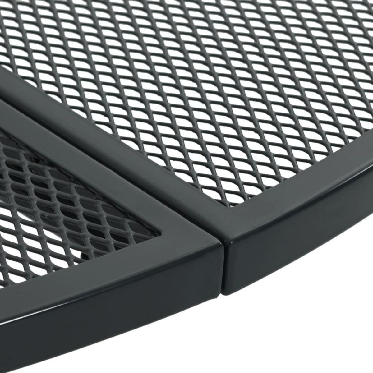 VIDAXL Table de patio ronde anthracite acier enduit de poudre