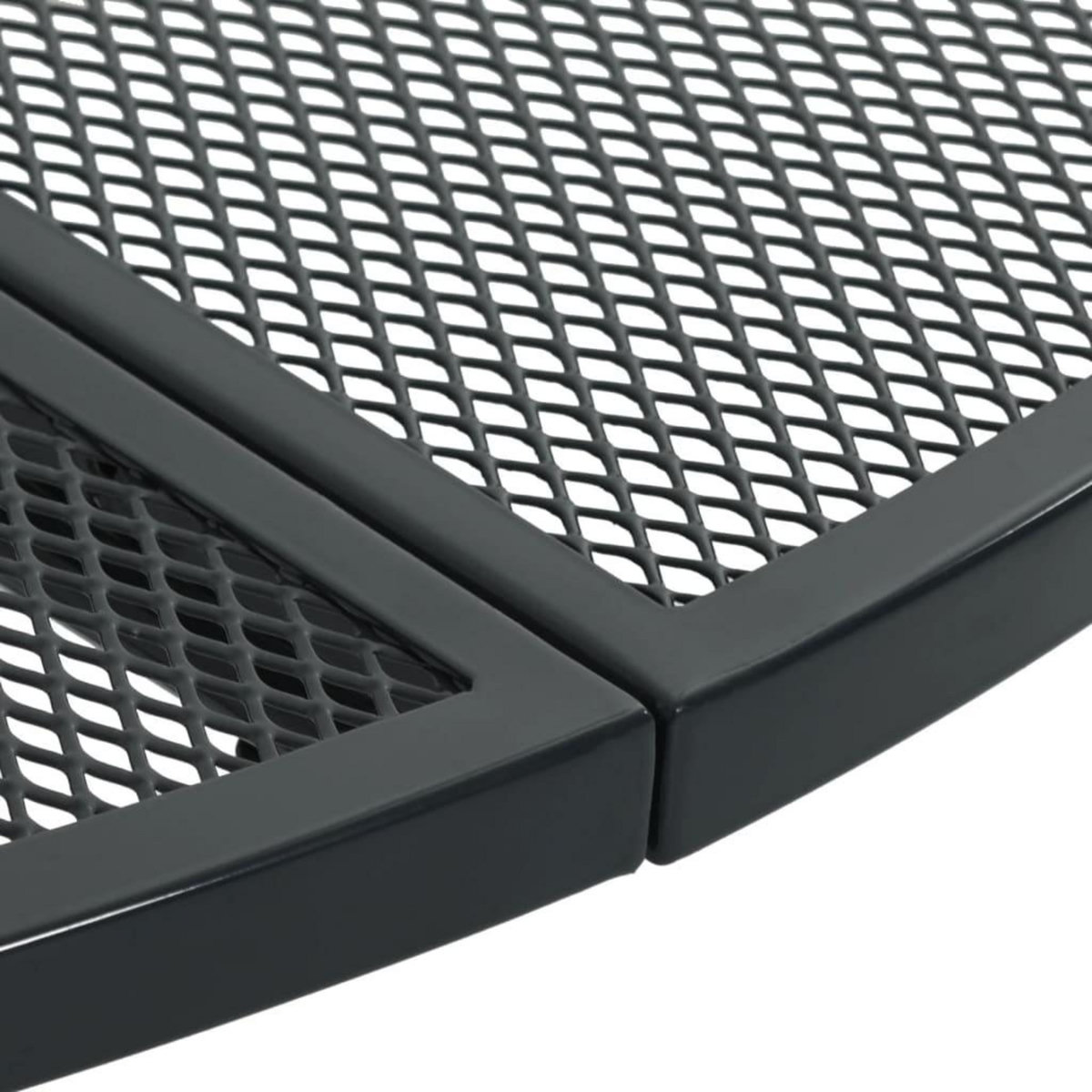 VIDAXL Table de patio ronde anthracite acier enduit de poudre