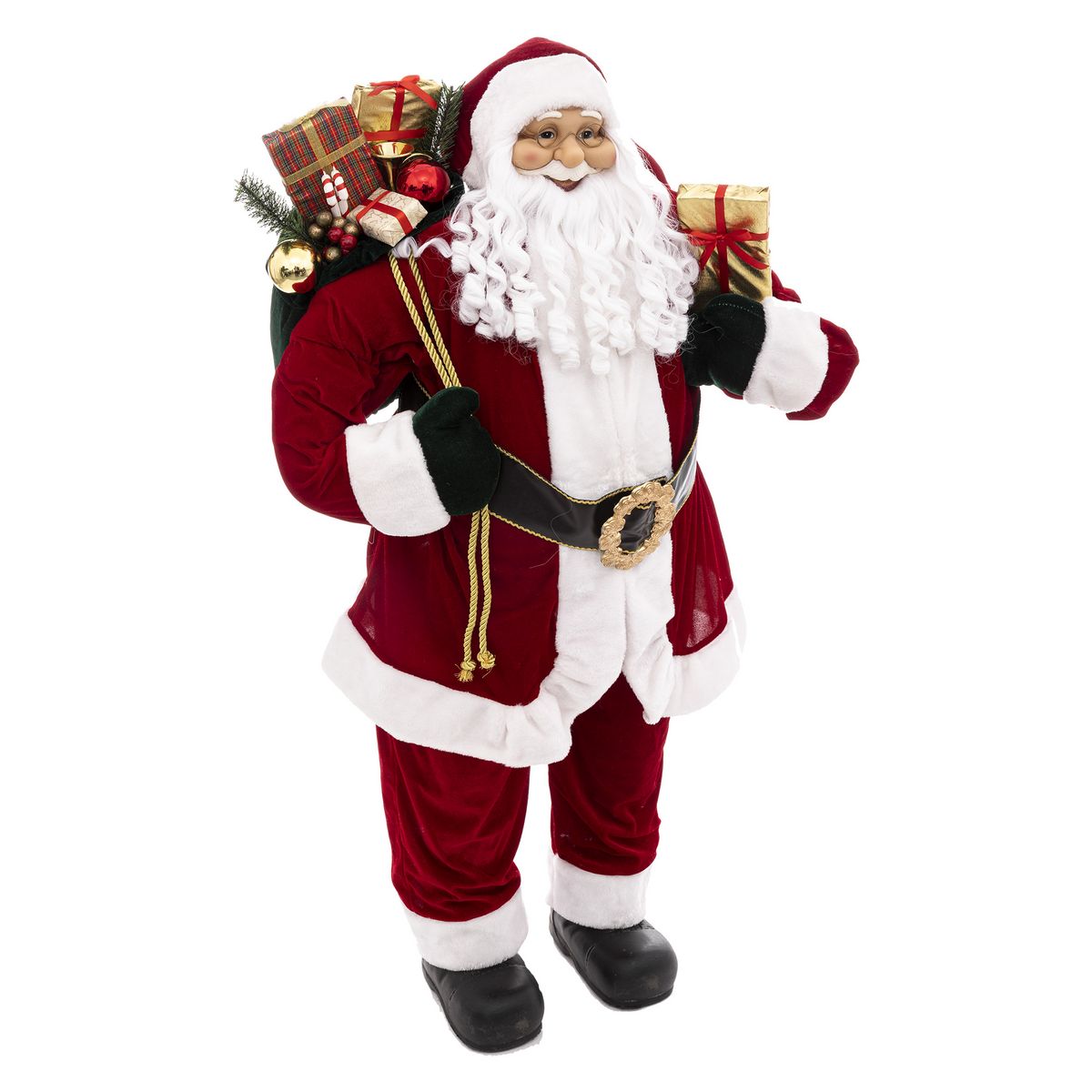 ATMOSPHERA Père Noël velours rouge h120cm
