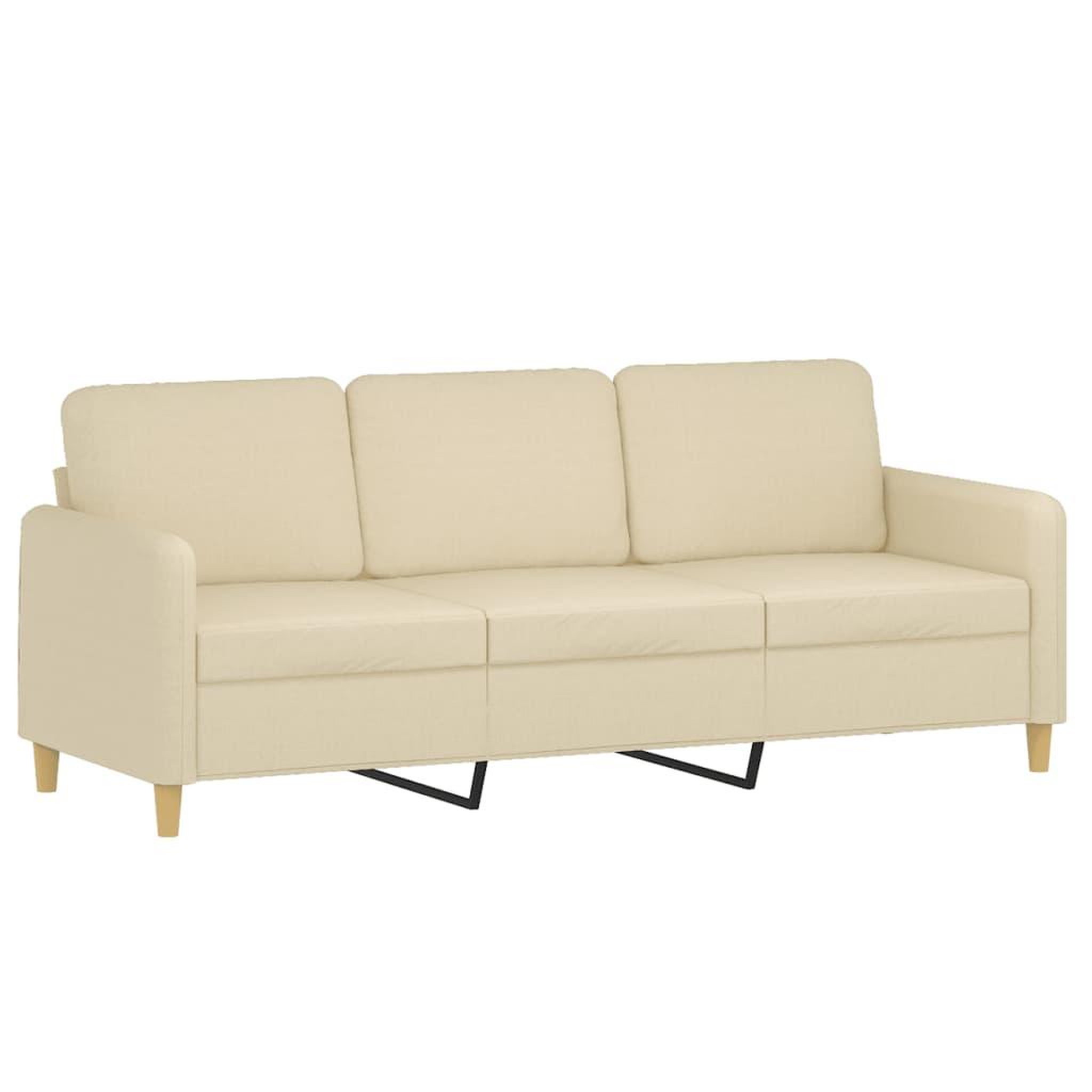 Voir la diapositive 5 : VIDAXL Ensemble de canapes 4 pcs avec coussins Creme Tissu
