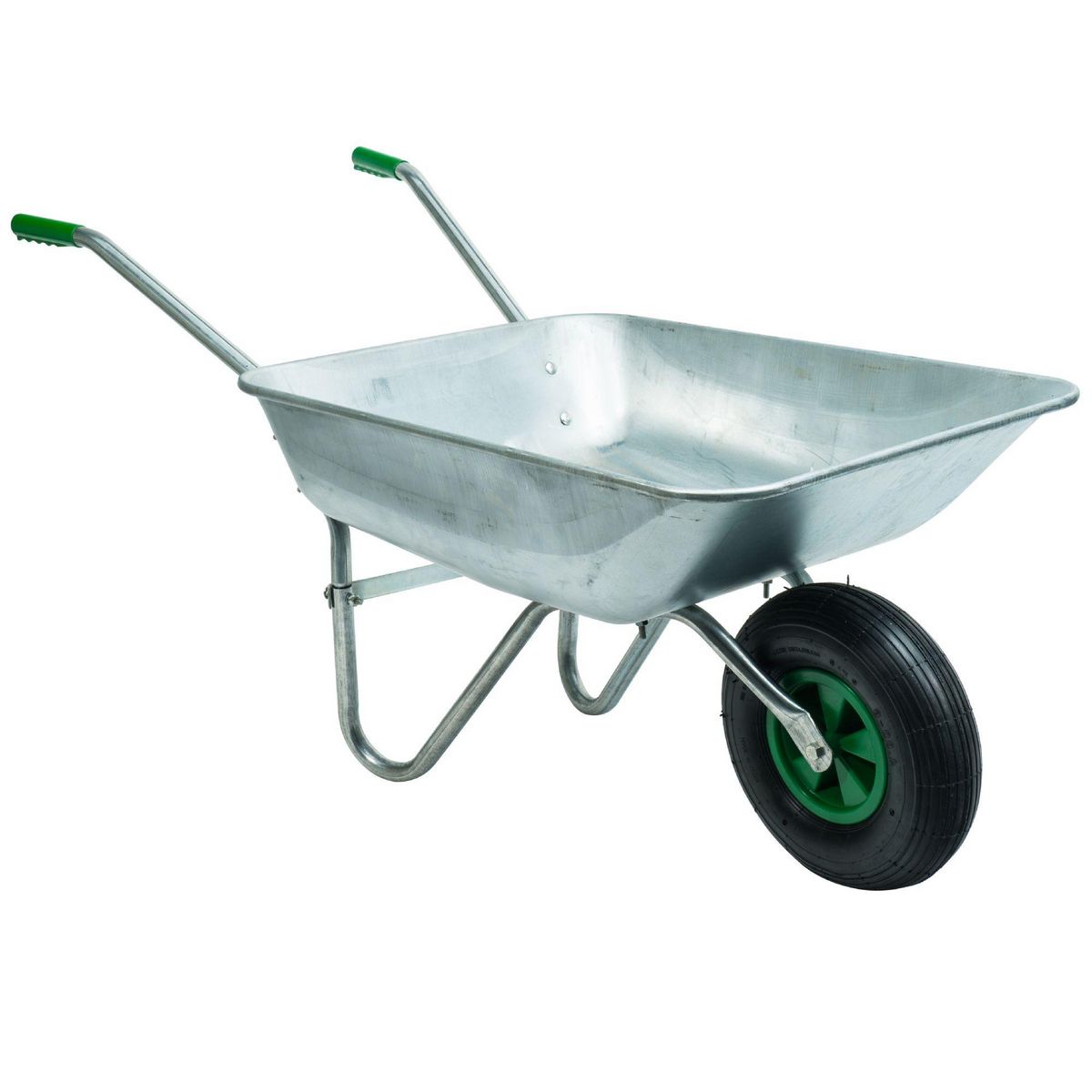 WERKAPRO Brouette en acier galvanisé avec roue gonflée WERKA PRO