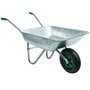 Voir la diapositive 2 : WERKAPRO Brouette en acier galvanisé avec roue gonflée WERKA PRO