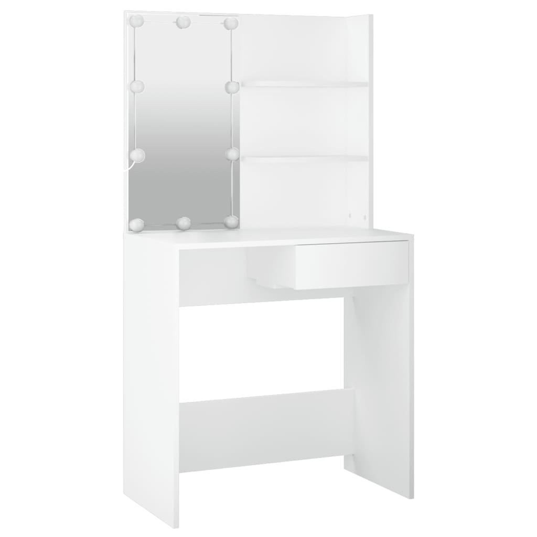 Voir la diapositive 6 : VIDAXL Ensemble de coiffeuse avec LED Blanc Bois d'ingenierie